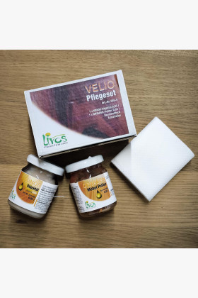 Fa bútor ápolókészlet természetes olajjal, viasszal és kendővel